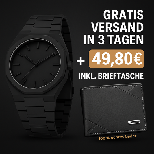 KASVEN + Brieftasche aus echtem Leder